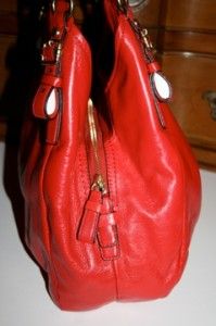 BNWT Coach Madison Maggie Hobo Textured Leather 16503 Cherry Gorgeous