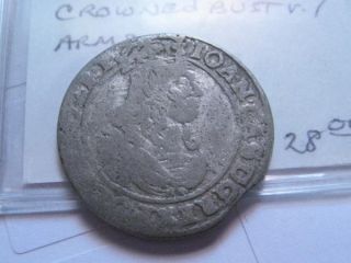 Poland Silver Coin Jan Kazimir 6 Gross 1662