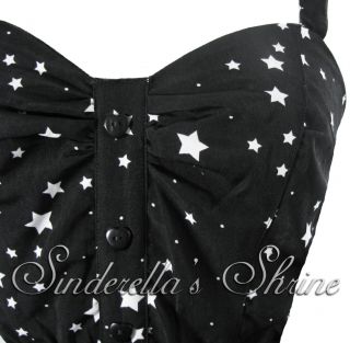 Hell Bunny Kelis Black White Rock Star Party Dress XS XL 6 14