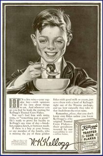 Leyendecker Art 1915 Kelloggs Toasted Corn Flakes Ad