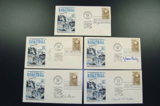 Basketball HOFers Signed Naismith First Day Covers