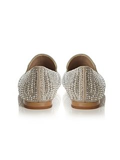 Steve Madden Concord Diamante Covered Loafer Pewter   