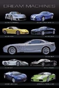 Dream Machines Classic Sports Cars Poster 31002PA