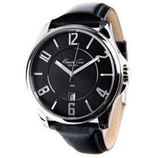 Kenneth Cole New York Black Dial Leather Mens Watch KC1708