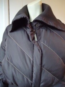 Kenneth Cole Reaction Puffer Down Filled Jacket L Brown Zip Front Warm