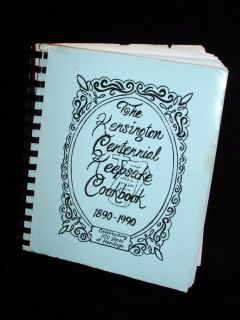 Kensington MN Centennial Keepsake Cookbook 1980 1990 Many Scandinavian