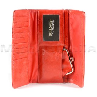 Kenneth Cole Reaction Womens Clutch Wallet Trifold Textured Glazed w