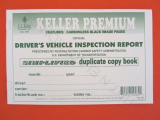 JJ Keller 112B Simplified Drivers Vehicle Inspection Report