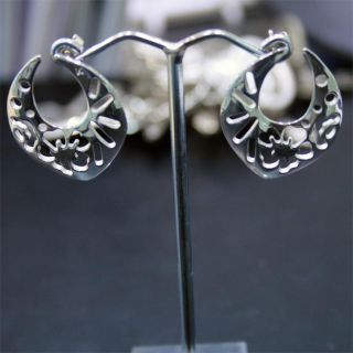 Kenzo Authentic Jewelry Pondicherry Range Silver Large Studs Earrings