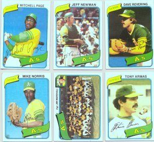 1980 Topps Oakland As Team Set of 26 Cards Free SHIP