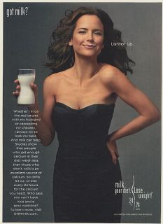 2004 Kelly Preston got Milk Mustache Lighten Up Photo Print Ad