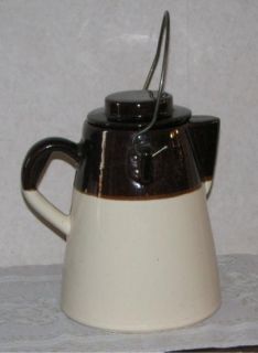 Vintage McCoy Pottery Coffee Kettle Brown and White