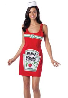 Sexy Womens Heinz Ketchup Bottle 50s Diner Halloween Costume