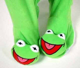 Sesame Street Kermit The Frog Union Suit Plush Footed Fleece Pajamas