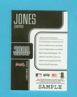 2003 Playoff Prestige Players Collection Chipper Jones Game Jersey
