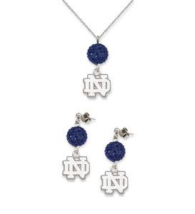 Notre Dame Fighting Irish Ovation Crystal Necklace Earrings