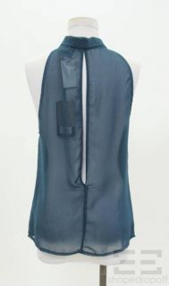 Style Stalker Blue Green Sleeveless Keyhole Top Size 6 New