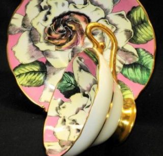 Taylor Kent England White Yellow Rose Pink Gold Wide Tea Cup and