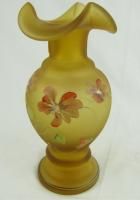 Fenton Glass Hand Painted Signed M Kibbe Glass Vase