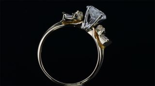 Carat Natural Diamond Ring Heart Shaped Wedding Solid Yellow White