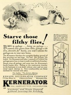 1929 Ad Kernerator Kerner Household Garbage Waste Incinerator Bugs