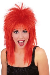 Pop Rock Star Wig Black Blue Red Punk Spike Spiky Costume Wig