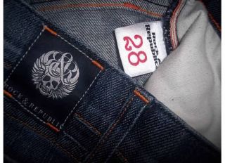 Rock Republic Kiedis in Serpentine Orange Stitch Stretch Jeans 28 $180