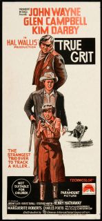 True Grit 1969 Original Australian Daybill Movie Poster
