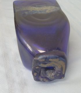 1970 Kimrie Newcomb Studio Art Glass Iridescent Colbalt Blue Milk