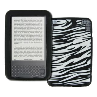 For  Kindle 3 Zebra Skin Soft Silicone Case Cover