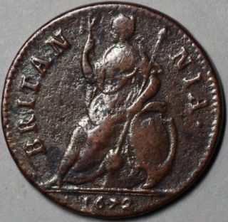 nice copper farthing of king charles ii first year of issue farthing