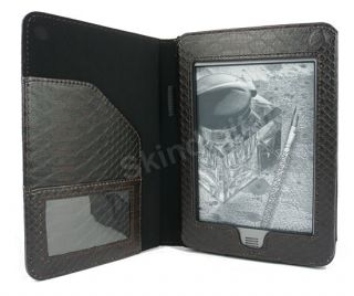 For  Kindle Touch Dark Brown PU Leather Case Jacket