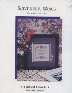 Kindred Hearts Lavender Wings Cross Stitch Pattern