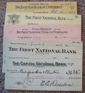 40 DIF nice 1905 1960 BANK & BUSINESS CHECKS Montana Oregon Calif