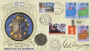 European Community, Benham Coin FDC, Signed by Rt Hon NEIL KINNOCK