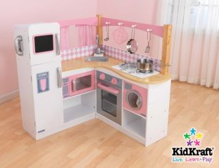 KidKraft Grand Gourmet Deluxe Corner Kitchen Kids Pretend Play Set