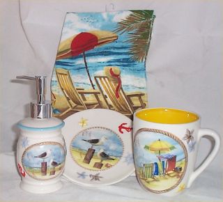 Nautical Lighthouse Seaside Kitchen Towel Soap Pump Spoon Rest Mug 4