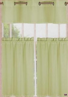Sage Green Kitchen Curtains Grommet Valance Pocket Rod Tierss