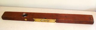 vintage Hall & Knapp Stanley Wood and Brass Level Tool Wood Level Hand