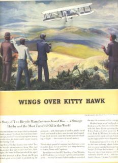 Wings Over Kitty Hawk Magazine Ad 1930s Socony Oil