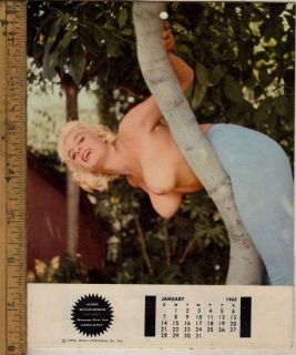 Original 1962 Harem Girl Pin Up Calendar Mamie Van Doren Candy Barr