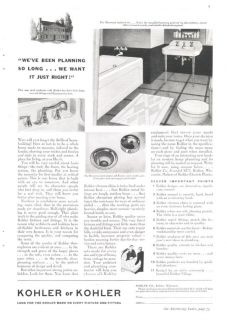 1931 Kohler Plumbing Fixtures Very Nice Magazine Ad