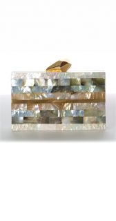 Kotur Romualdez Pearl Hardcase Mosaic Box Clutch Evening Minaudiere