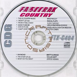 Country Music Karaoke CD Fast Trax FTX 404 CDG 2011 Artist Songs Paper