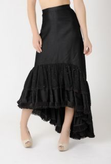 Koos Van Den Akker Black Asymmetric Flamenco Skirt