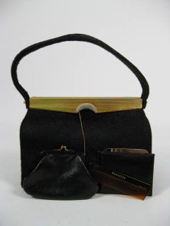 Koret Black Vintage Ponyskin Clutch Handbag Bag