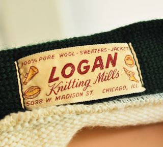 VARSITY/LETTERMAN SCHOOL SWEATER ~ WOOL Logan Knitting Mills Chicago
