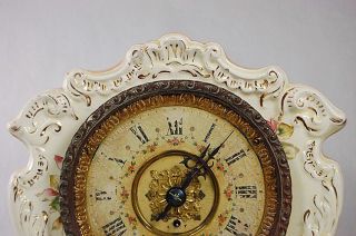 Antique F Kroeber Porcelain Pat Oct 9 1894 Mantel Clock