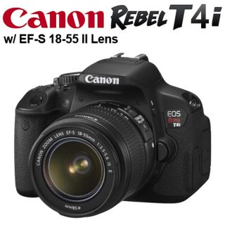 Canon EOS Rebel T4i 650D Digital Camera 3 Lens 18 55mm 24GB Case More