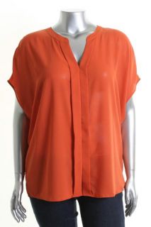 Kut from The Kloth New Orange Dolman Sleeve Button Front Blouse Top s